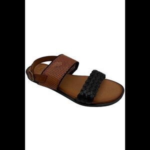 Hee Leather Adjustable Strap Sandals Cuero/Black - Medium